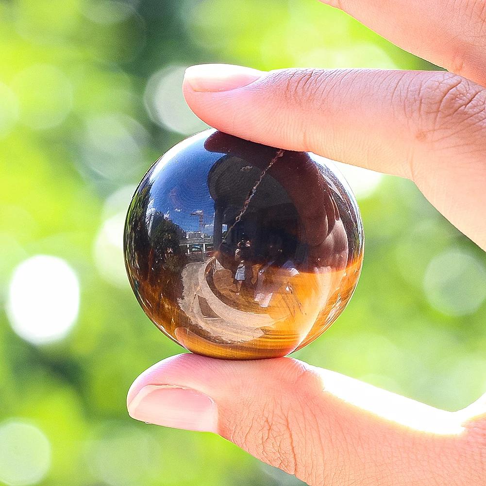 Occhio di tigre naturale sfera rotonda cristallo di quarzo guarigione sfere di pietra Reiki decorazione della stanza palla di roccia souvenir artigianali regalo decorazioni per la casa
