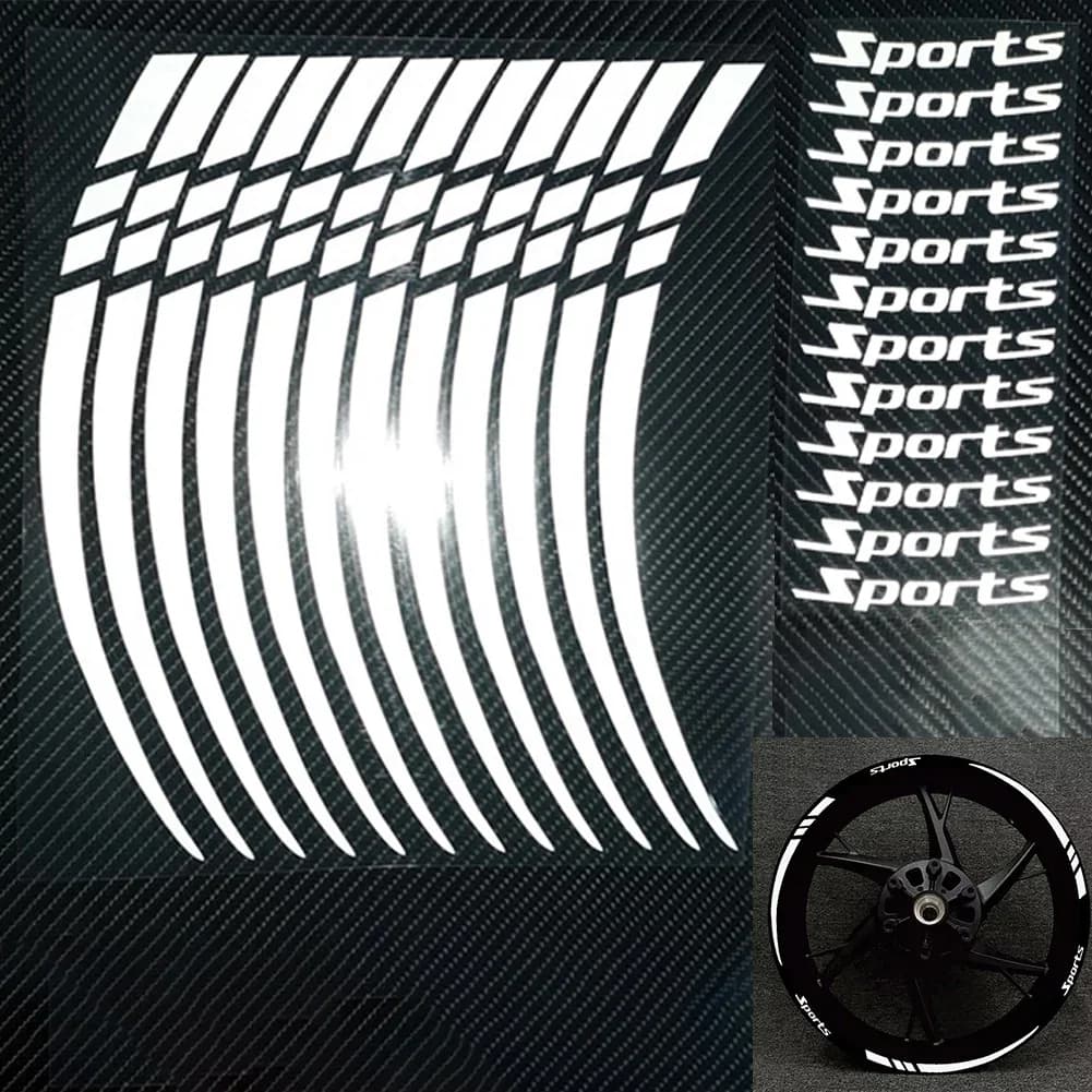 12 pezzi Moto Cerchione Della Bicicletta Della Banda Riflettente 18-21in Ruota Decal Nastro Adesivo Moto Auto Pneumatico Decalcomanie Trim strisce