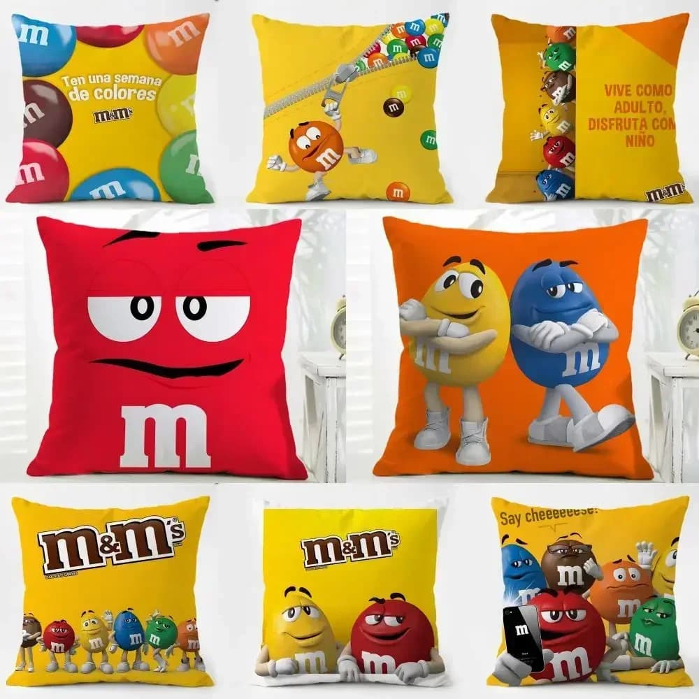 Fodera per cuscino M&M's Fashion in lino lavabile, morbida, per divano, letto, casa, decorazione quotidiana