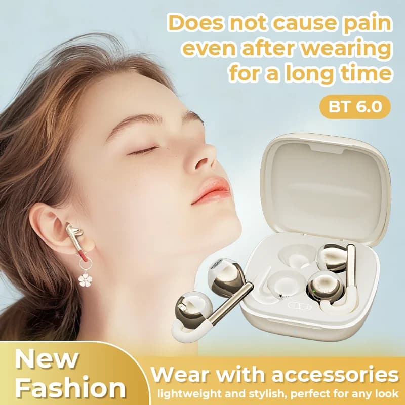 Bluetooth Wireless Headset Headphones with ear clip 6.0 with music noise deletion Call HD Sports Play Headset