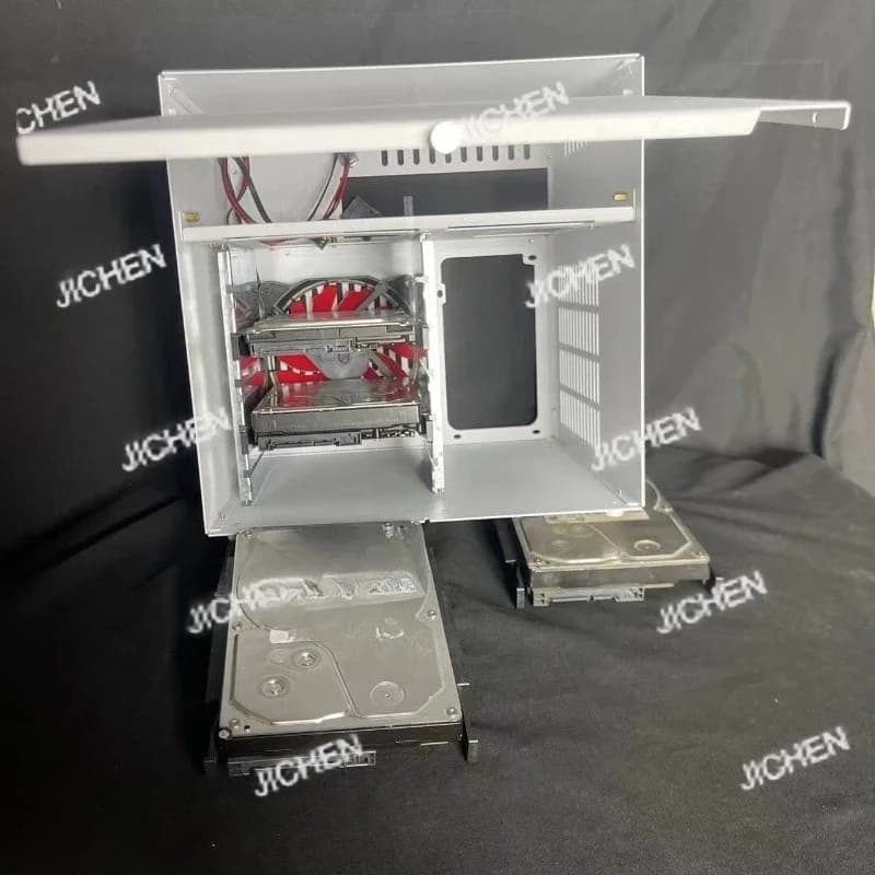 Chassis NAS-N5, Cinque Alloggiamenti per Dischi Rigidi da 3.5 Pollici, Scheda Madre MATX, Alimentatore ATX, Mini Server di Archiviazione Domestico
