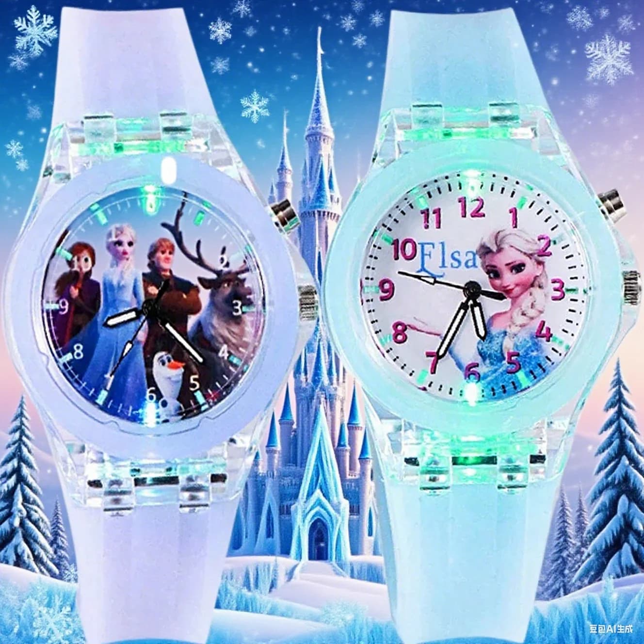 Orologio per bambini luminoso Disney Frozen, orologio al quarzo con puntatore Frozen, per studenti maschi e femmine, orologio in plastica