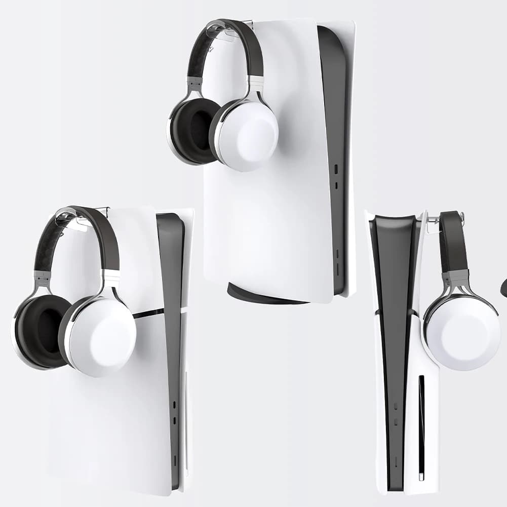 Supporto per supporto per cuffie Gancio per cuffie trasparente Gancio per gancio per cuffie facile da installare per accessori di gioco per console sottile PS5/PS5