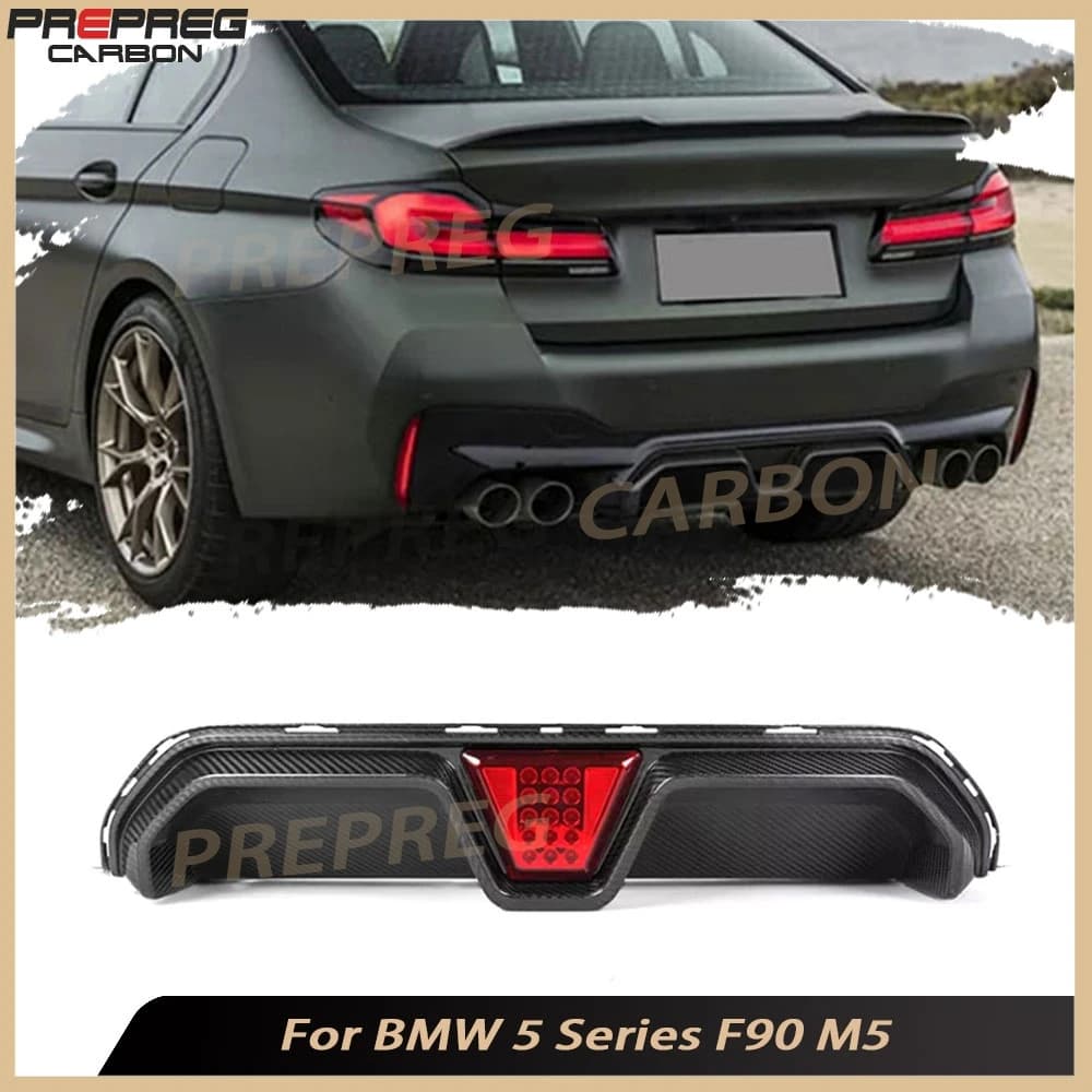 Spoiler per labbro paraurti diffusore posteriore in fibra di carbonio per BMW Serie 5 F90 M5 Competition 2020+ Kit corpo protezione paraurti posteriore FRP
