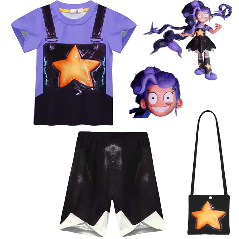 Set di 2 Pezzi per Bambini: T-shirt e Pantaloncini Sportivi Cosplay Lily del Gioco Horror Play Time, Abbigliamento per Bambine e Ragazzi con Maniche Corte