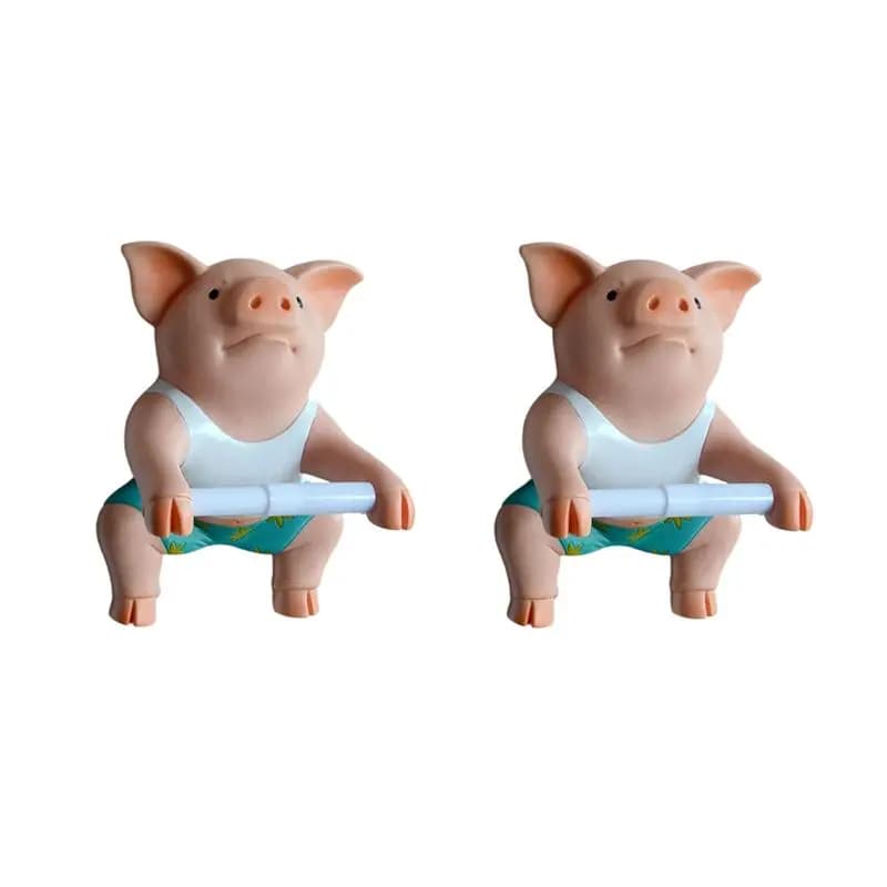 ABWR-2PCS Porta Carta Igienica a Forma di Maiale Divertente, Organizzatore per Bagno, Porta Carta Igienica da Parete a Forma di Animale, Supporto per Carta Igienica, Portaoggetti per Bagno