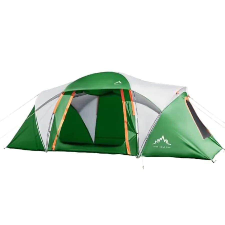Tende da campeggio impermeabili per 10 persone, tenda familiare a doppio strato con 4 grandi finestre a rete, resistente alle intemperie, facile da montare, 2 stanze B
