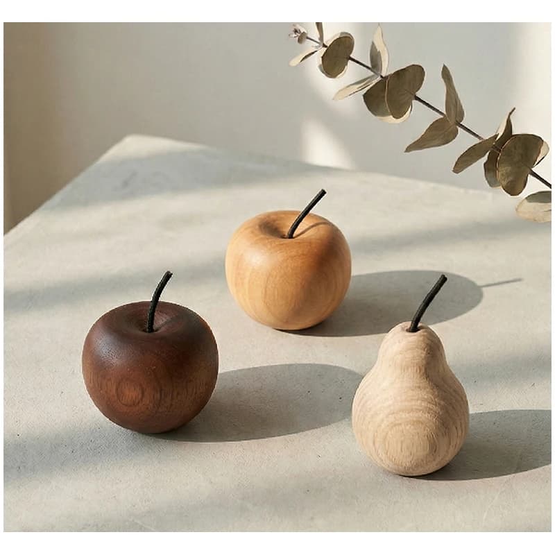 Small Apple Diffuser Wood Essential Oil Aroma Diffuser Bedroom Wardrobe Long-Lasting Diffuser Entryway Decor