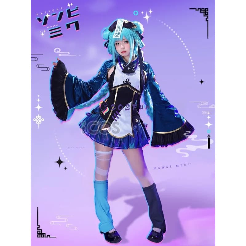 Miku Little Zombie Costume Cosplay Abito in stile cinese Festa di Halloween Splendido uniforme Accessori Puntelli Set completo