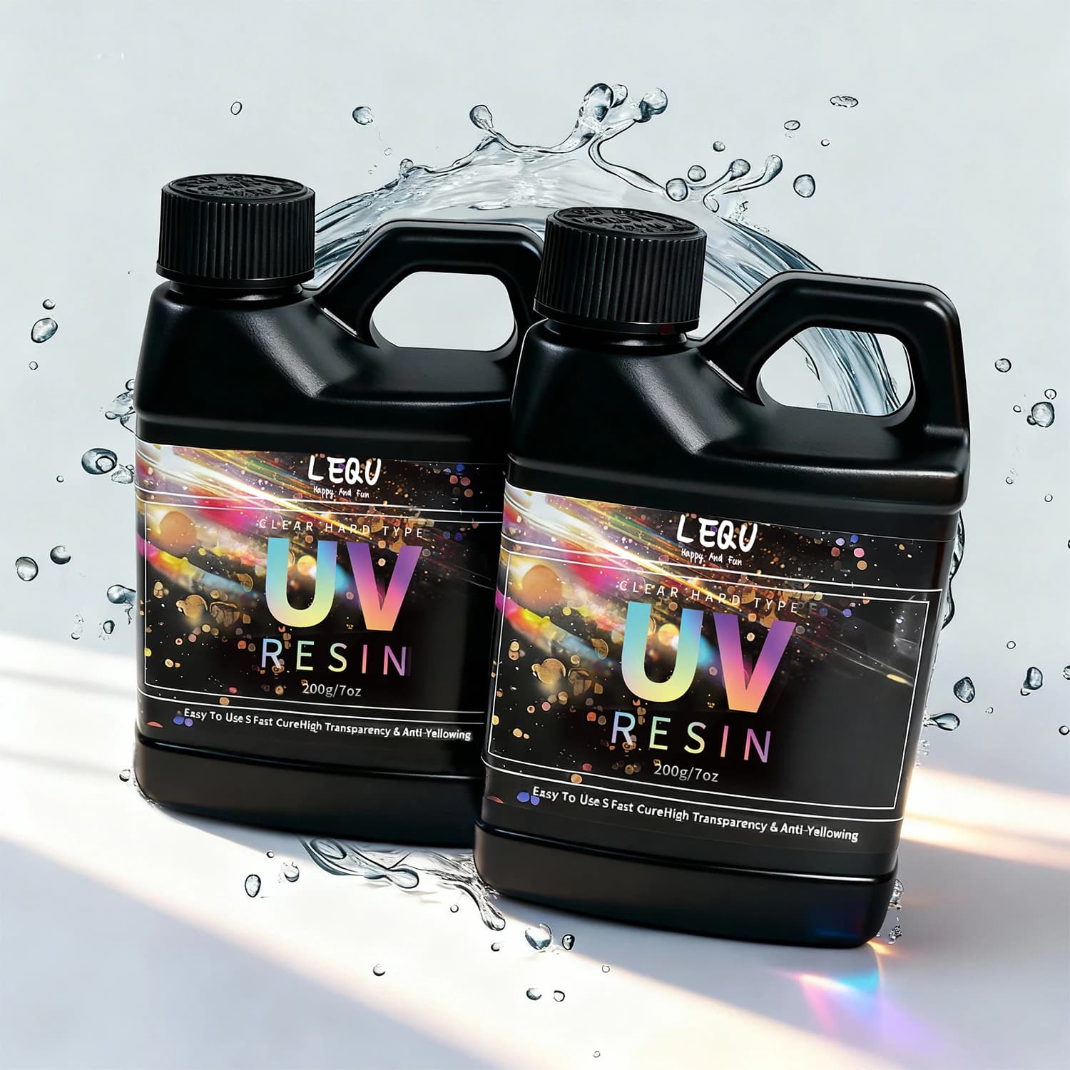 Resina UV da 200 g, resina epossidica dura cristallina per la cura UV, resina UV con formula aggiornata, kit di colla ad attivazione solare, resina trasparente