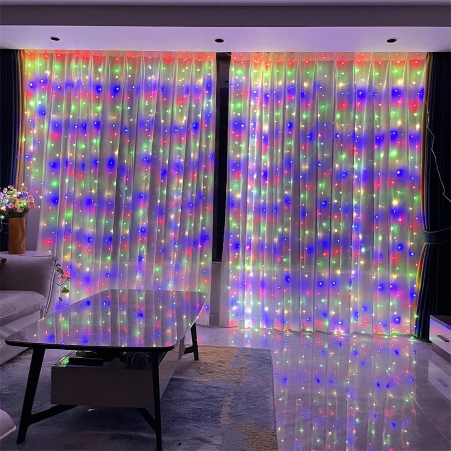 Battery Powered LED Curtain Light Wedding Garland Holiday Party Home Room Decoration Fairy Lights Garden Bedroom Decoration