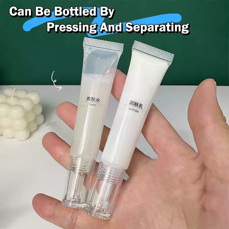 2 Pezzi Tubetti Cosmetici Morbidi da 10/15ml, Flacone Vuoto Contagocce per Acido Ialuronico, Crema Solare, Lozione, Fondotinta Liquido, Flacone Ricaricabile