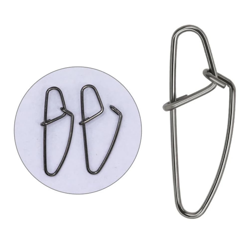 DNDYUJU 50 pcs snap fishing stainless steel fishing in salt water hook booster connector face fast fishing snap locking clip