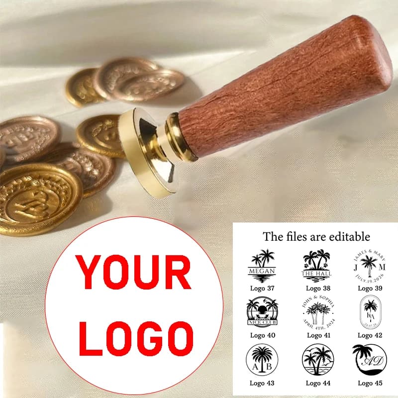 Timbro con sigillo di cera personalizzato Il tuo logo Design Timbro di cera sigillante Busta nuziale personalizzata Decorazione della carta d'invito Timbri in ottone