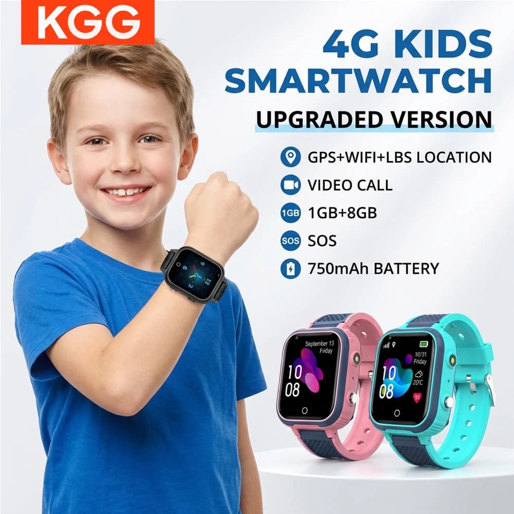 Nuovo Smartwatch per Bambini con GPS 4G, Videochiamata WIFI, Allarme SOS, Localizzazione in Tempo Reale, Orologio Telefono di Sicurezza per Bambini, Regalo per Ragazzi e Ragazze