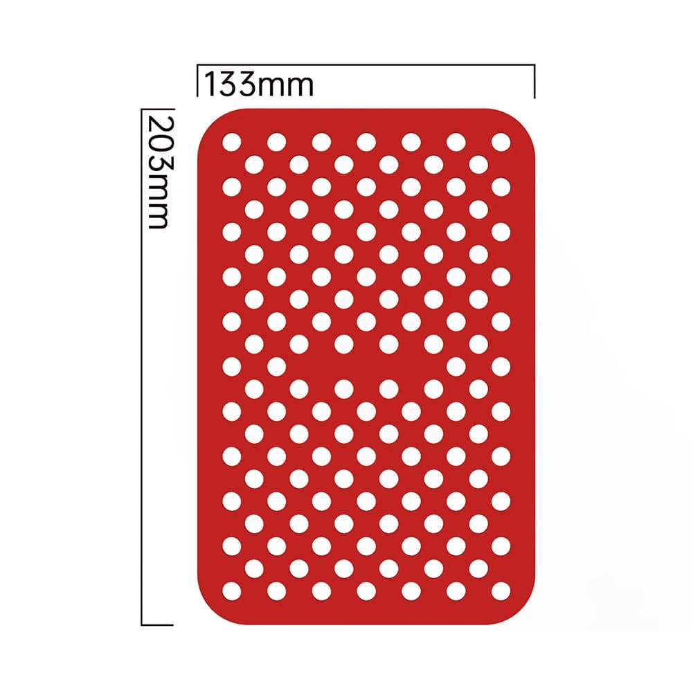Tappetino per friggitrice ad aria compatibile con modelli rettangolari 203 mm x 133 mm, rivestimento in silicone riutilizzabile antiaderente lavabile in lavastoviglie