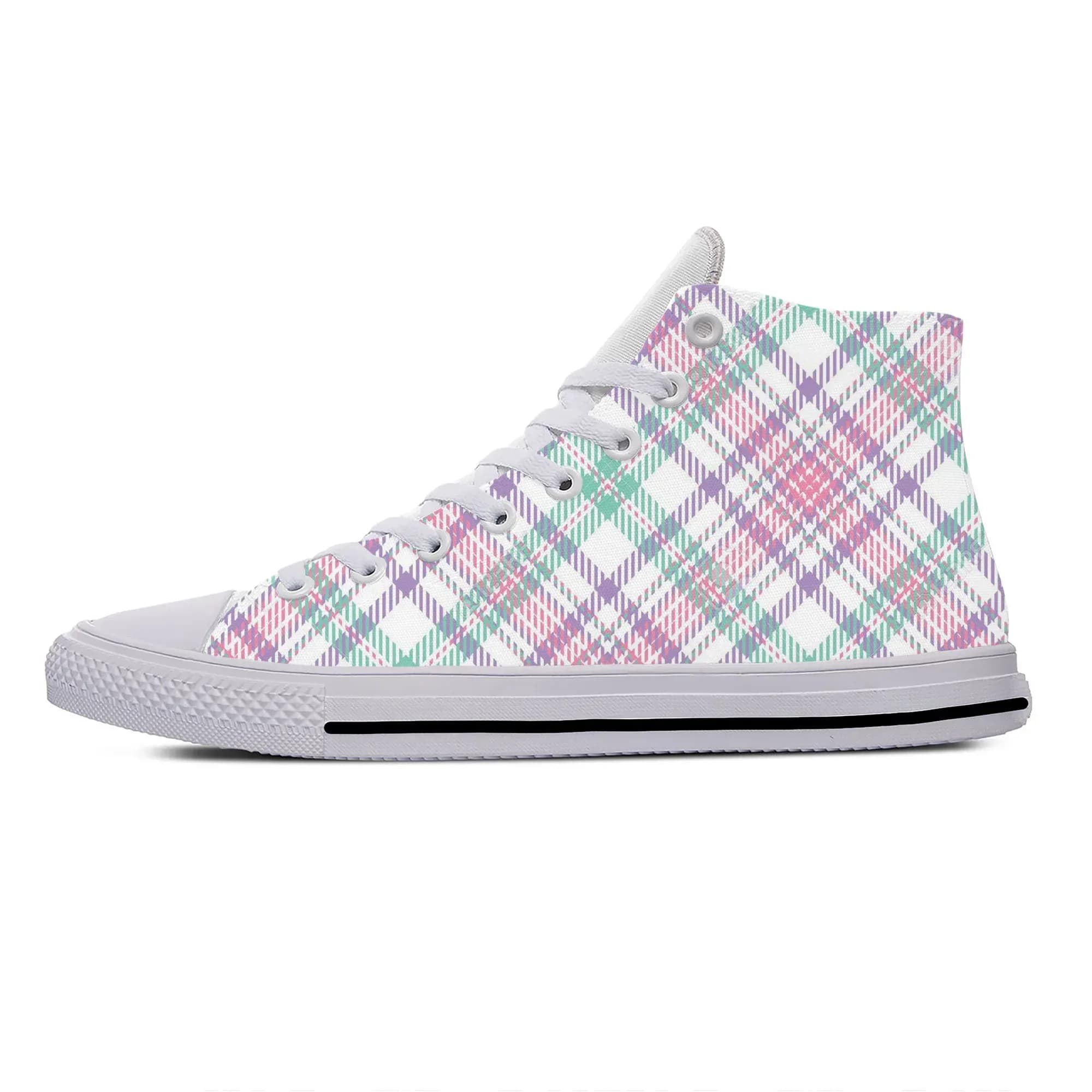 Scarpe Casual Estetiche Scozzesi Tartan Pastello, Sneakers Leggere Traspiranti Estive per Uomo e Donna