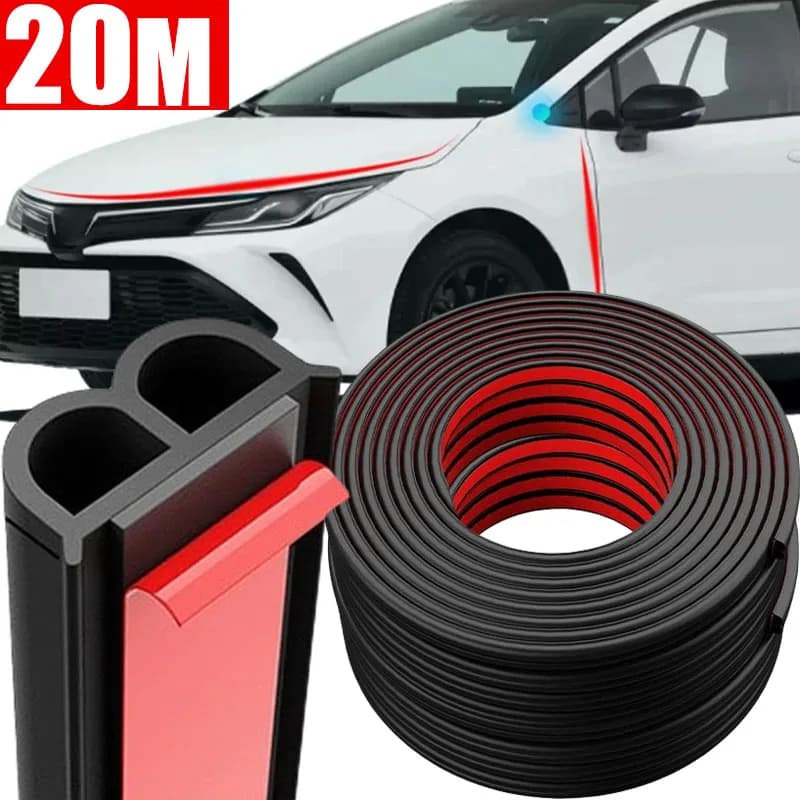 Guarnizioni in gomma per auto a forma di B adesivo isolamento acustico protezione sigillante guarnizione strisce di tenuta per portiera dell'auto 5M/8M/10M/20M