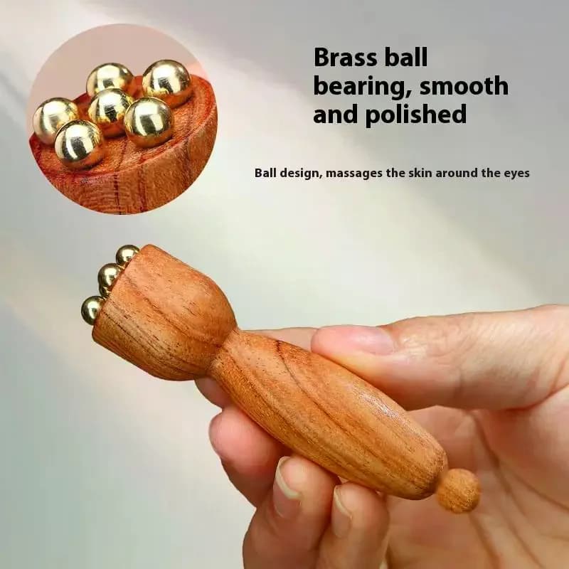 Lotus-shaped brass instrument for eye massage, Gua Sha portable facial for relaxation and acupuncture of meridians