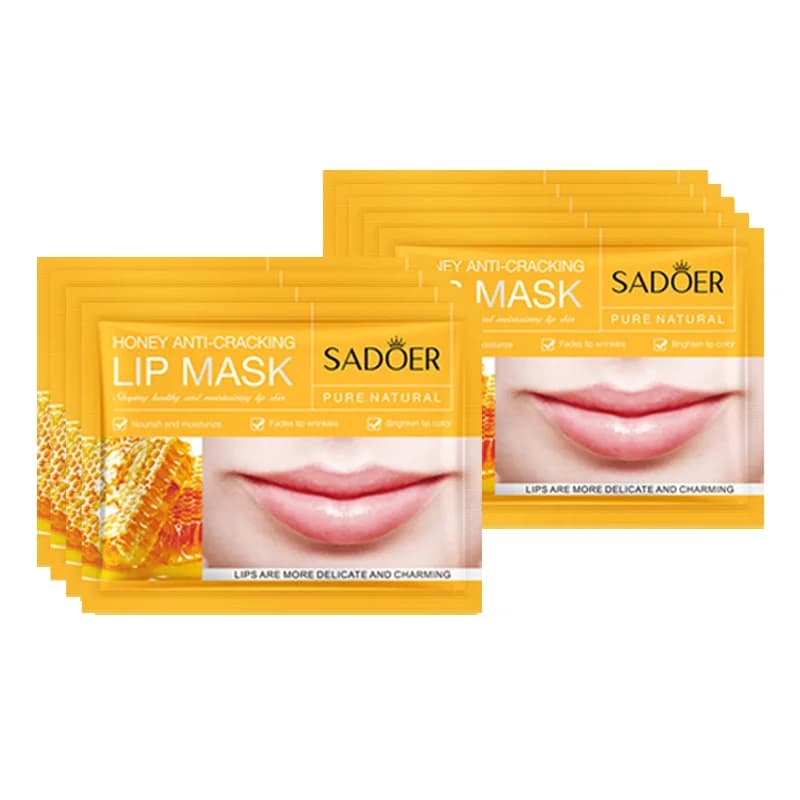 10 pcs SADOER Fruit Hydrating Lip Mask Lip Care Skin Care Nutrition Hydrating Crystal Collagen Gel Patch for Lips Care