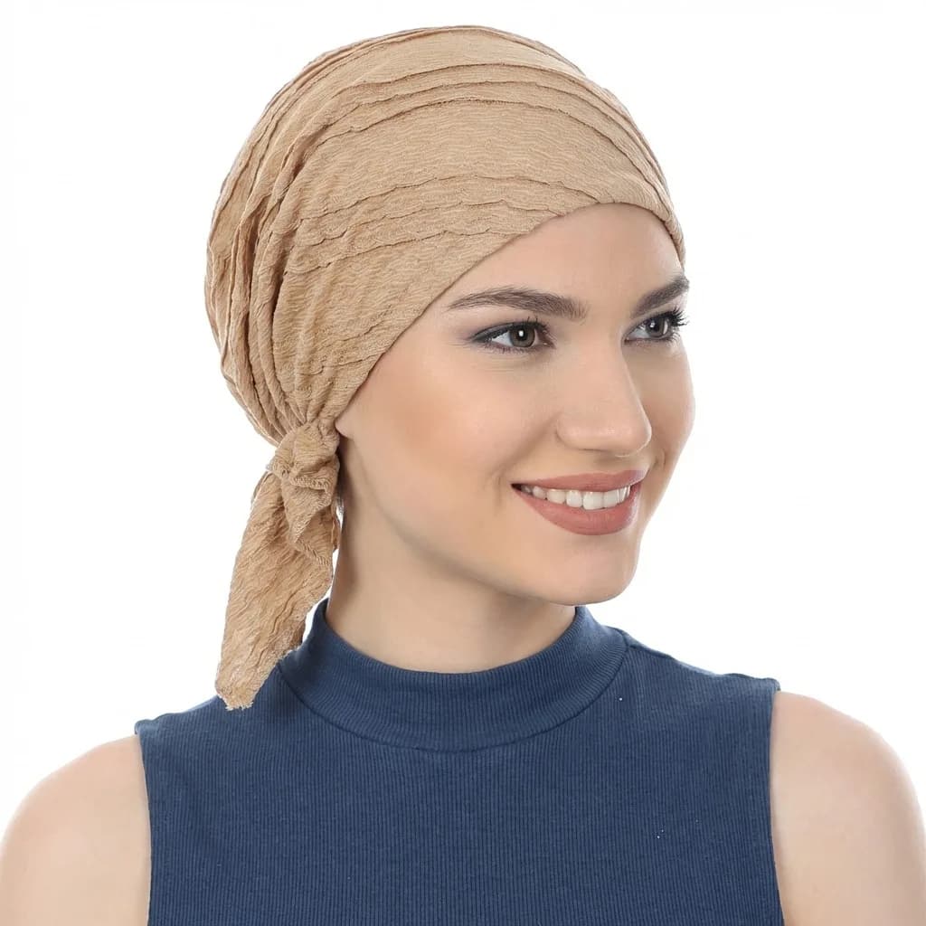 New Women's Turbans in Monocolor Cotton Stropicciato Effect, Elastics, Hijab Muslims, Long Coda Copricapo, Chemotherapy caps, Cancer Bandanas