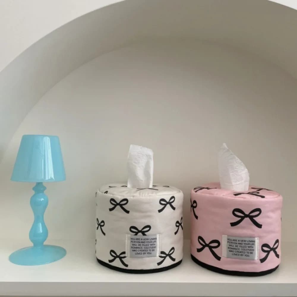 Bowknot Tissue Paper Storage Box Table Decor Tissue Storage Napkin Tissue Box Space-saving Roll Paper Tissue Case Holder Home