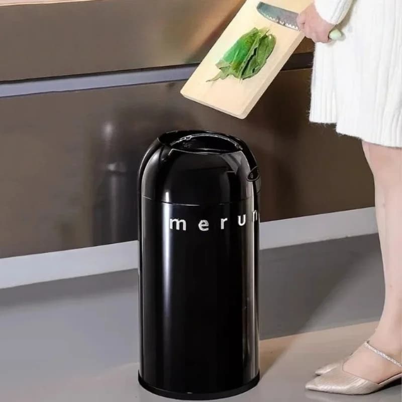 Bidone della spazzatura induttivo Bidone della spazzatura in acciaio inossidabile Bidone della spazzatura impermeabile con ruote multifunzionali Accessori per il bagno da cucina