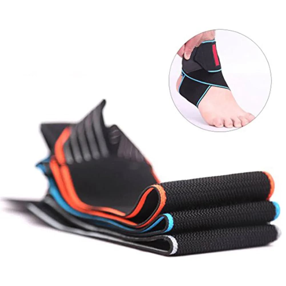 Supporto per Caviglia Regolabile Antiscivolo Arancione, Fascia Elastica Traspirante a Compressione per Corsa e Basket