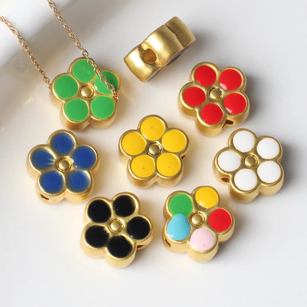 Zinc Alloy Pendants 10 pcs/Lot exquisite flower beads for DIY necklaces handcrafted pendants