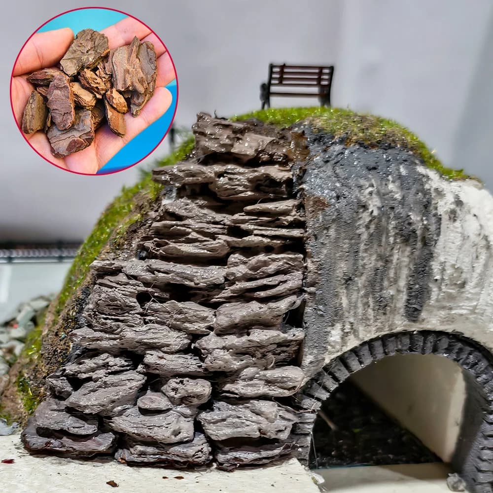 50g Realistico Corteccia di Legno Simulazione Effetto Roccia per Modellazione Fai da Te/Layout da Tavolo/Artigianato/Decorazione di Doullhouse/Diorama/Paesaggio