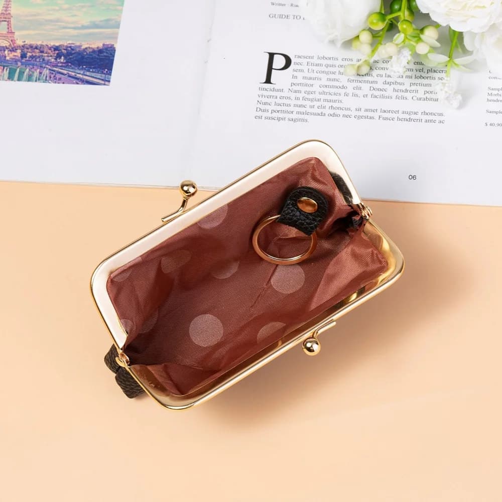 2026 Portafoglio alla moda Borsa con fermasoldi rosa Borsa portaoggetti per rossetto Elegante portamonete in pelle Pu per borsa da viaggio per ragazze