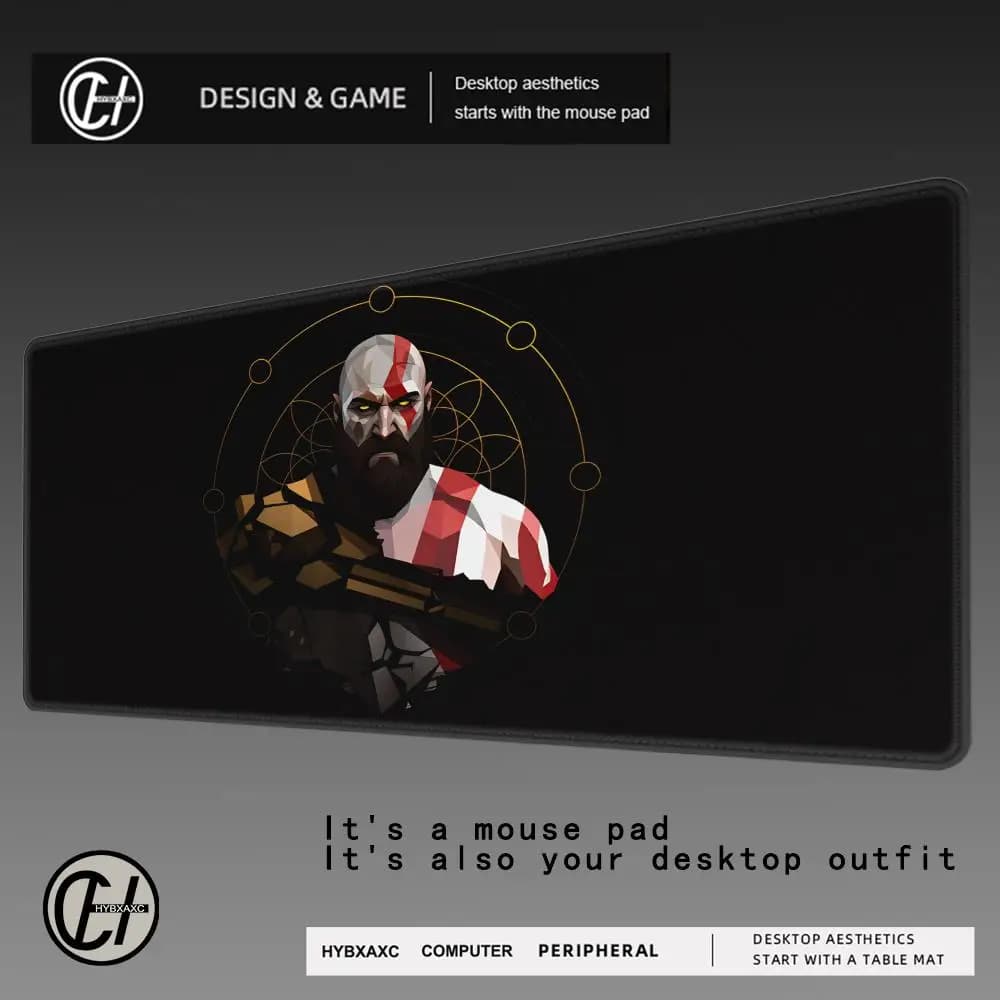 Tappetino per mouse HYBXAXC Gaming Mat God of War, antiscivolo, per giocatori, accessori per tastiera laptop, tappetino da scrivania in gomma esteso per mouse