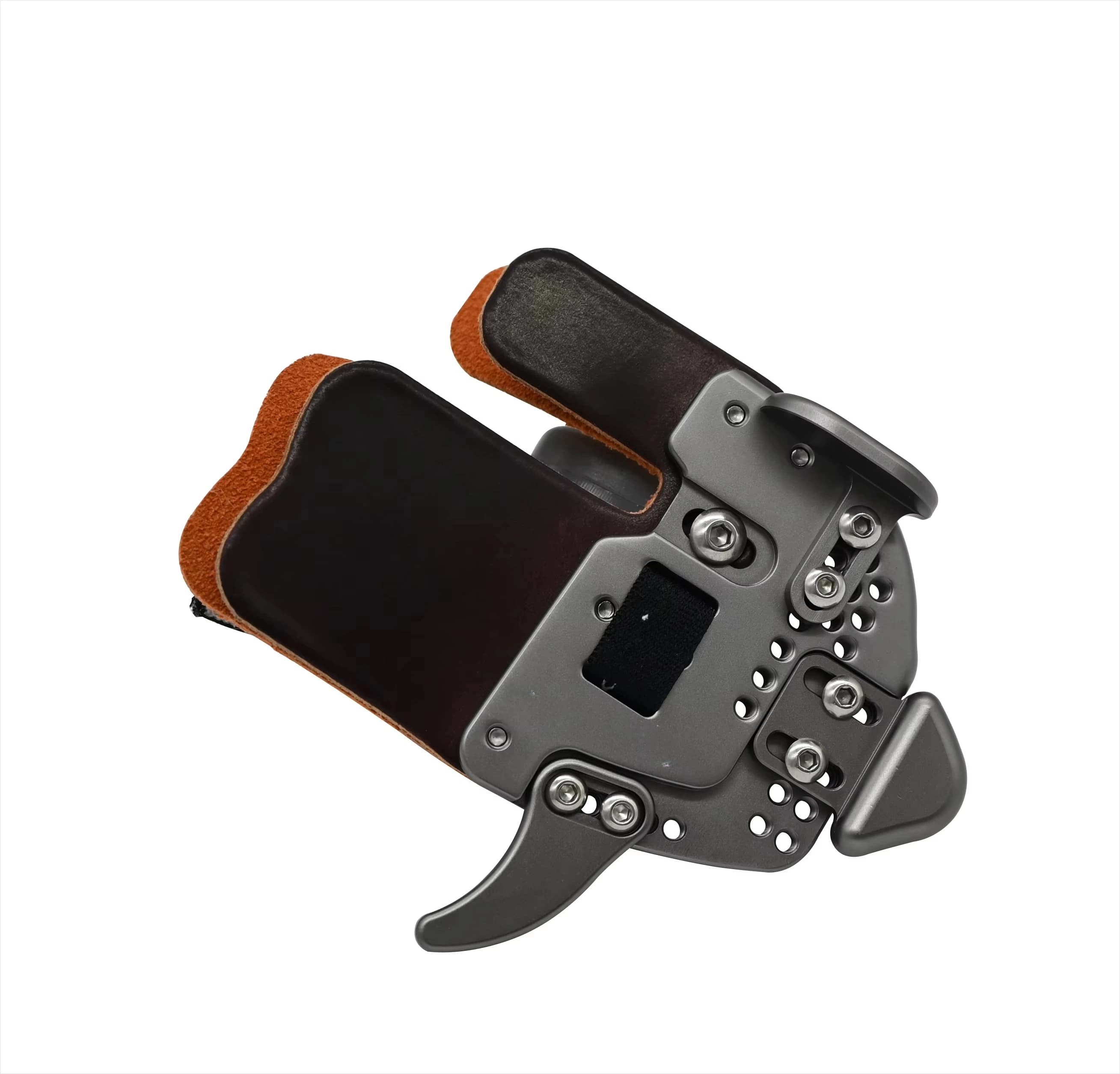 Leather Archery Finger Tab With Hook Ergonomic Finger Protector Guard For Outdoor Target Shooting & Bow Training