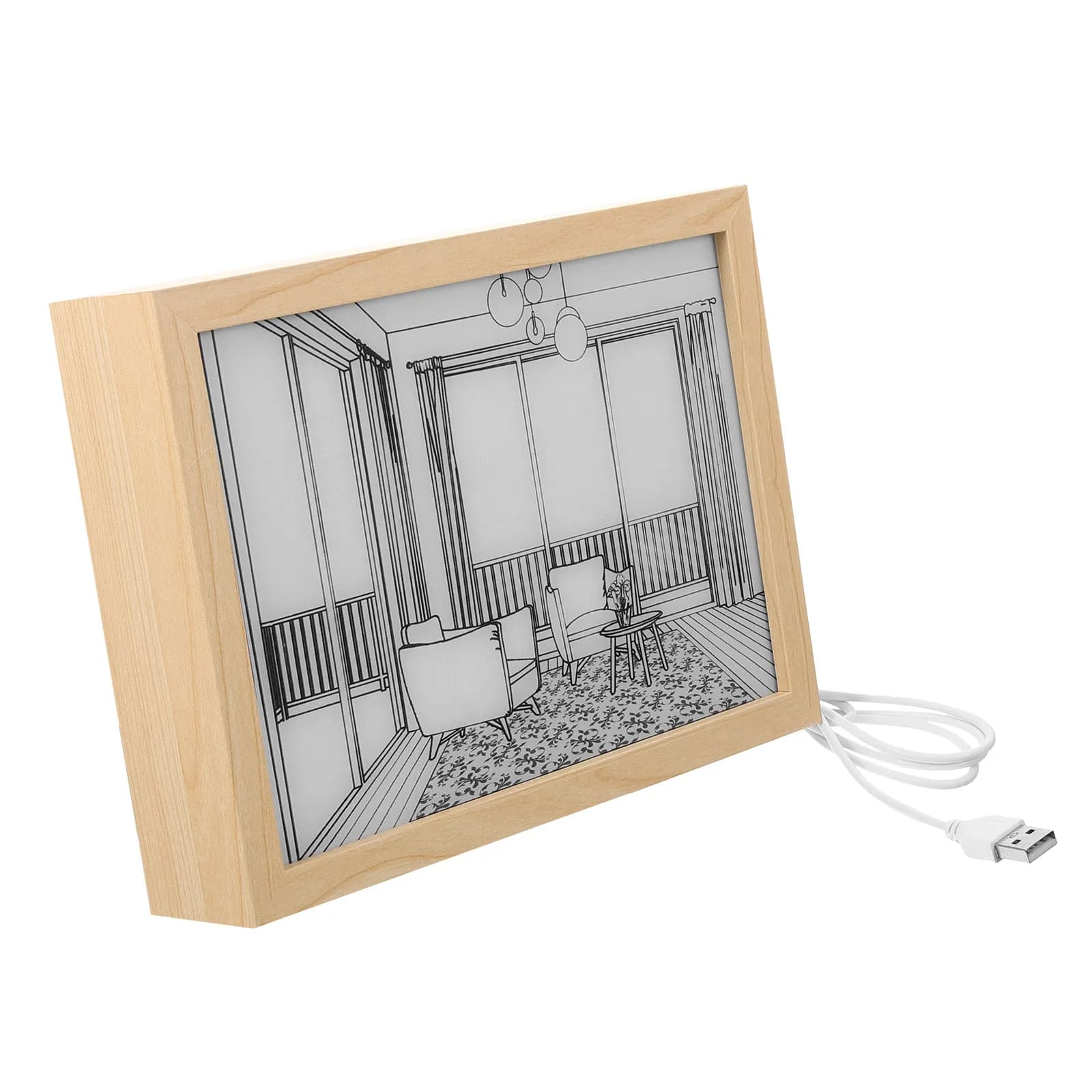 Cornice luminosa per foto con illuminazione a LED per decorazioni da tavolo, camera da letto, soggiorno.