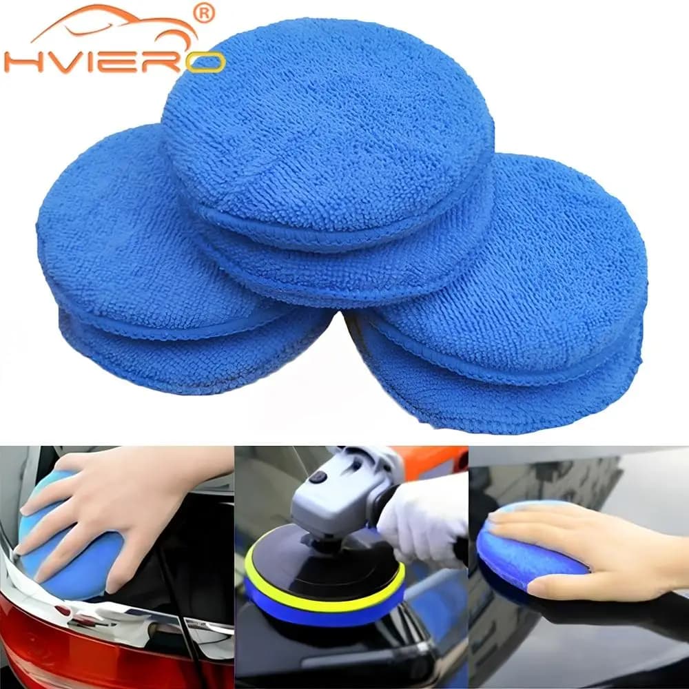 1/2/4/6X Auto Circolare Ceretta Torta Lavaggio Spugna Blocco Cristallo Placcato Lucidatura Forniture Moto Pulizia Polimerizzazione Spazzola Strumenti