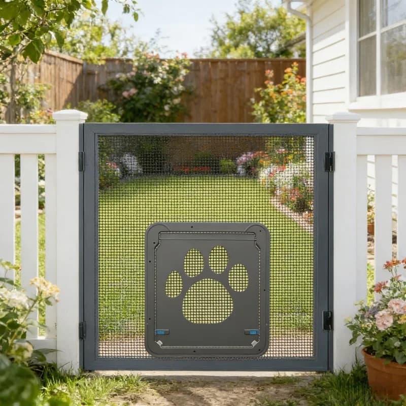 Porta a battente portatile per cani, 1 pz, cancelletto di sicurezza in rete per animali domestici, in plastica ABS, bloccabile, facile da installare, per gattini, cuccioli, piccole case, forniture per animali domestici