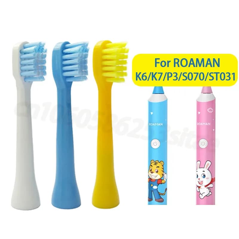 For Roaman children's P3/K6S/K6X/ST031/S070/T3/T5 spare heads for electric brush DuPont Soft bristles Heads nozzles