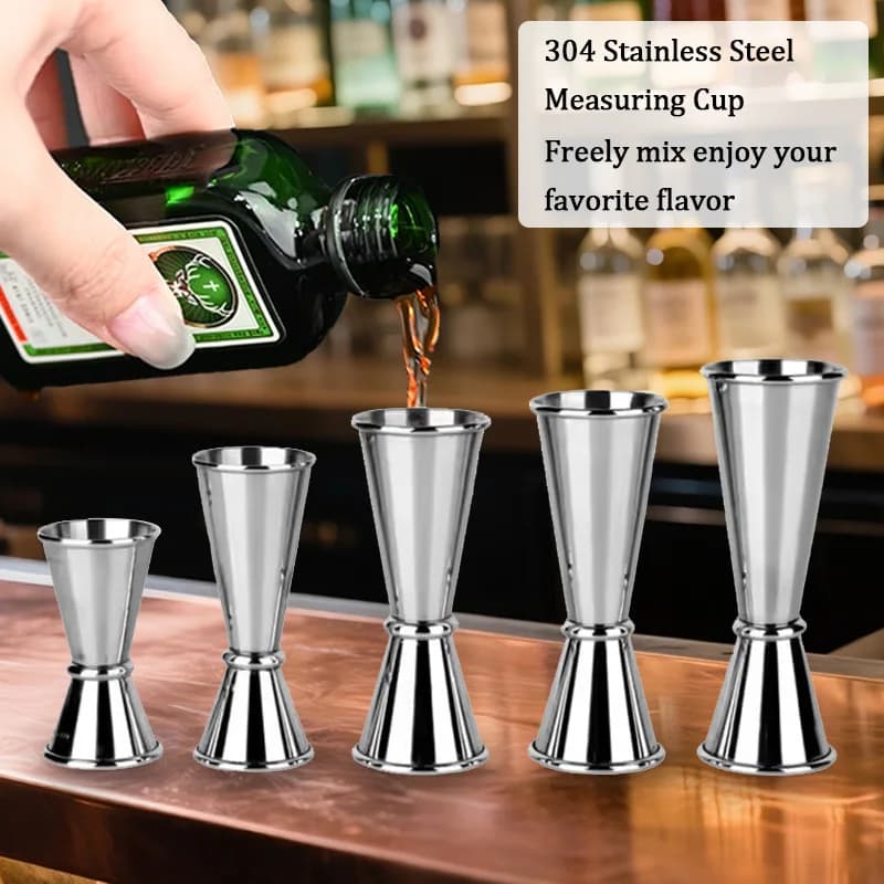 Misurino 30/40/50/60ml Misurini in acciaio inossidabile 304 Cocktail Shot Drink Spirit Jigger Bicchiere misto Misurino per liquidi