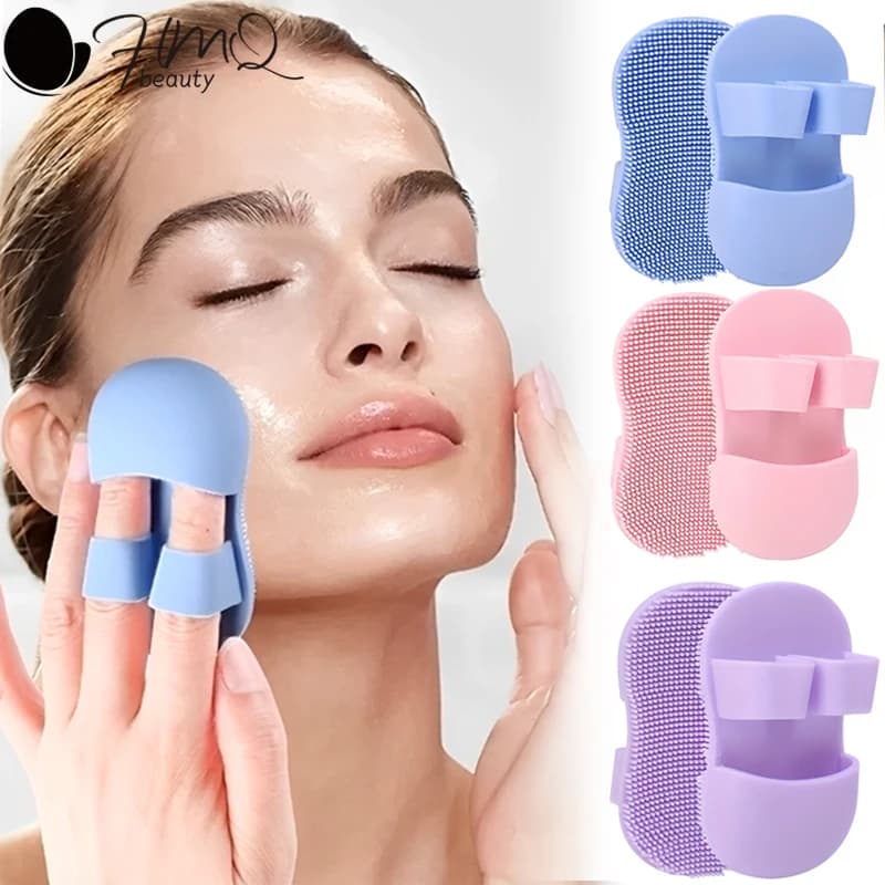 Spazzola Esfoliante in Silicone per Pulizia Profonda dei Pori del Viso con Guanto per Dita, Rimuove le Cellule Morte, Accessori per la Cura della Pelle