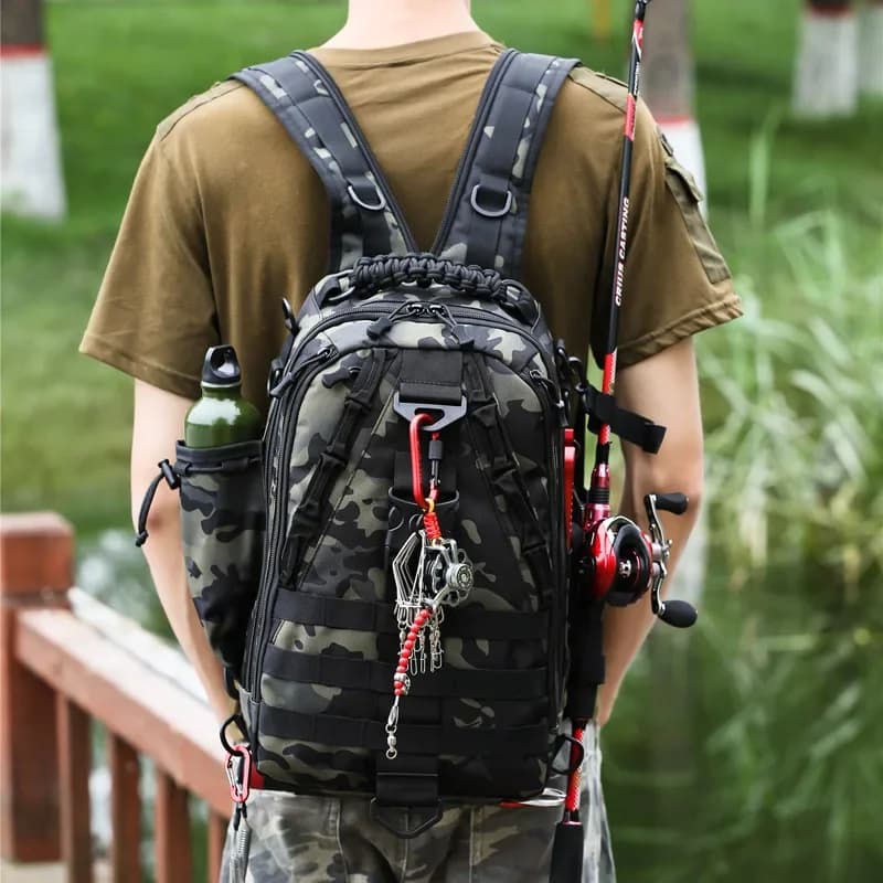 Borsa per attrezzatura da pesca all'aperto impermeabile escursionismo ciclismo zaino da viaggio borsa tattica a tracolla zaino per esche da pesce zaino per attrezzi