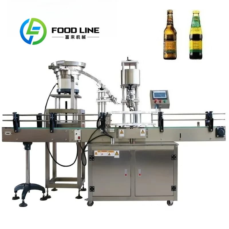 Macchina Automatica Personalizzata per Chiusura Coperchi/Macchina Tappatrice a Vite per Bottiglie di Vetro per Vino/Succo/Birra e Riempimento Liquidi