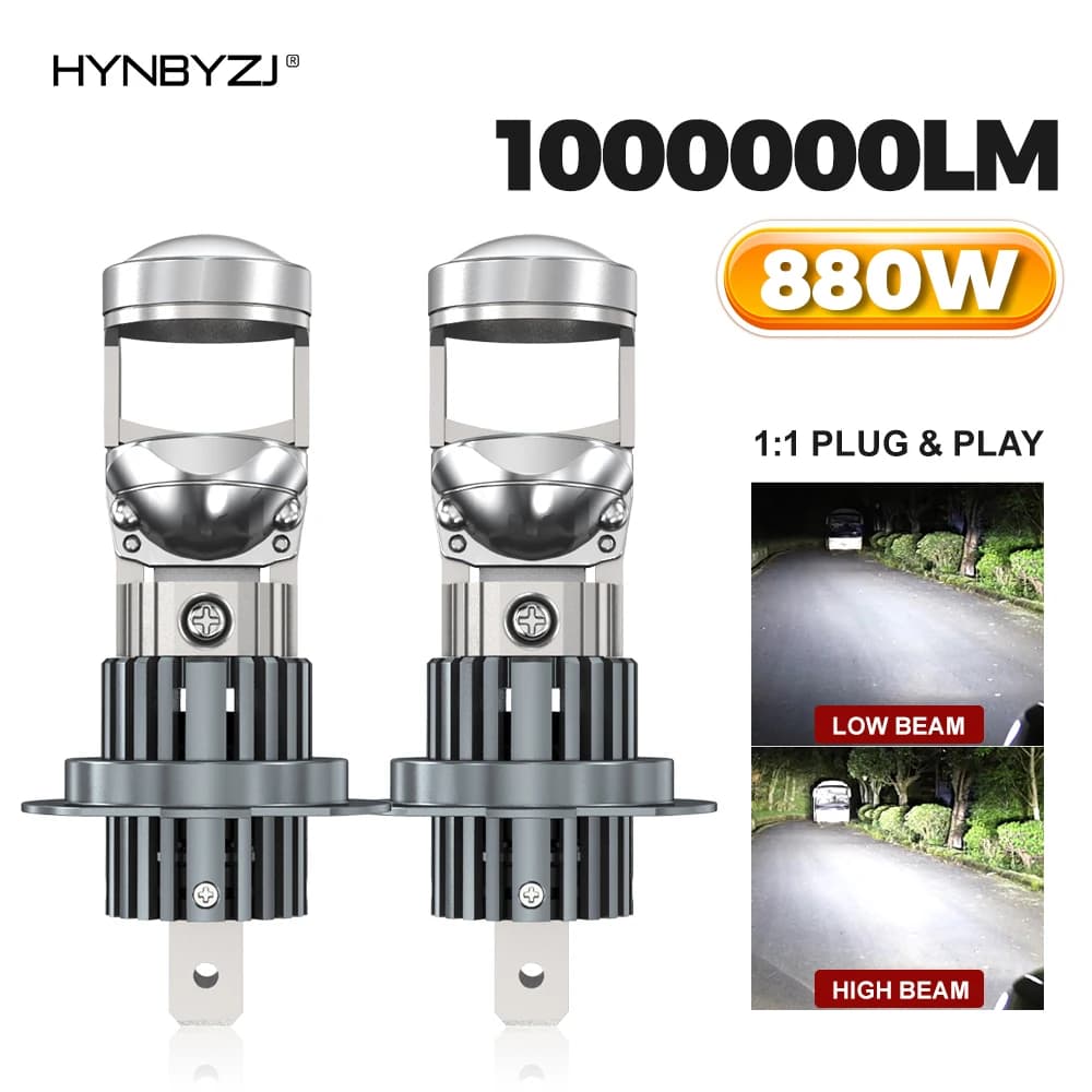 HYNBYZJ 1:1 Wireless Plug & Play H7 Canbus Faro Dell'automobile Mini Lente H11 9005 H4 Proiettore A LED Lampadina 6000K Auto Moto Mini Lente