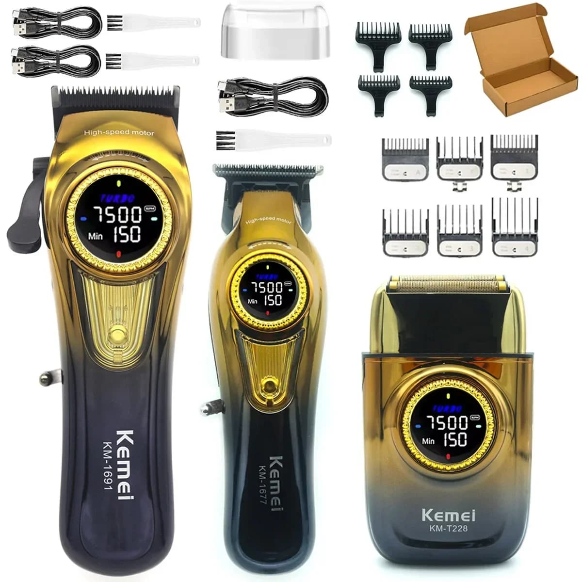 Tagliacapelli Professionale Kemei KM-1691 KM-1677, Macchina per Taglio Capelli da Barbiere per Uomo, Regalo per Uomini, 9000 RPM, 10W