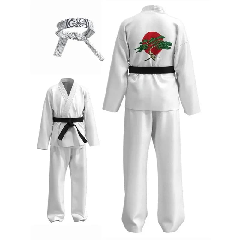 2025 Halloween Gioco Cosplay anime KOF costume cosplay bambini uomo Bianco Cobra Kai Val armorr karate uniforme taekwondo abbigliamento Glad