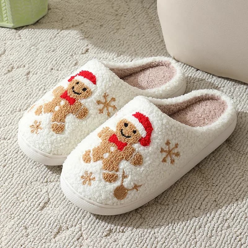 Simpatico pan di zenzero invernale caldo Natale pantofole da donna diapositive coppia scarpe da casa uomo camera da letto suola morbida piatta scarpe da casa per regalo