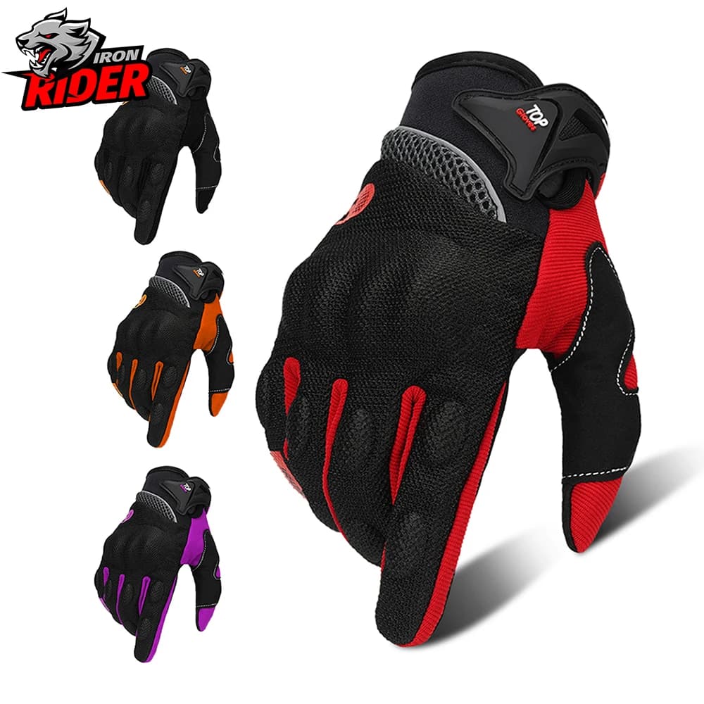 Summer Motorcycle Gloves New Breathable Gloves All Finger Touch Screen Anti Fall Gloves Men's And Women's Off-road Riding Gloves