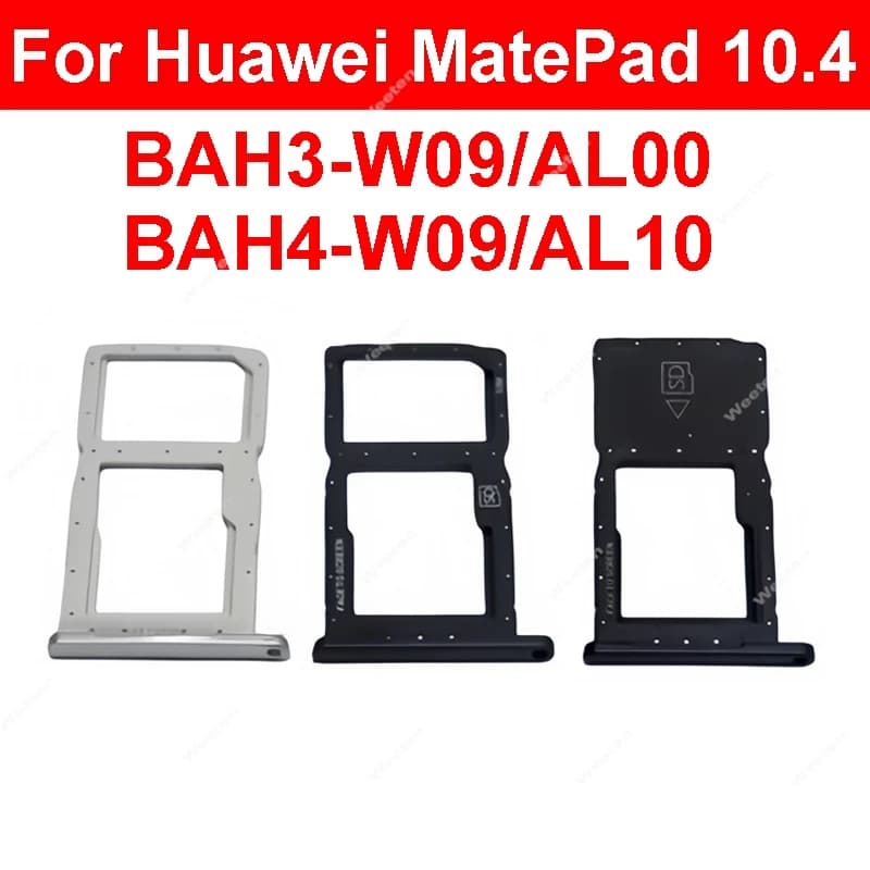 Vassoio della scheda SIM per Huawei MatePad 10.4 "BAH3-W09 BAH3-AL00 BAH4-W09 BAH4-AL10 Vassoio della scheda SIM Slot Lettore di schede SIM Parti del supporto