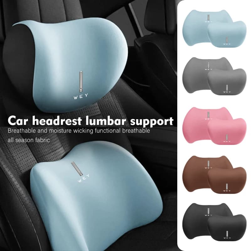 Car Headrest Lumbar Support Headrest Neck Auto Seat Pillow For WEY Tank 500 Macchiato Coffee 01 02 2021-2022