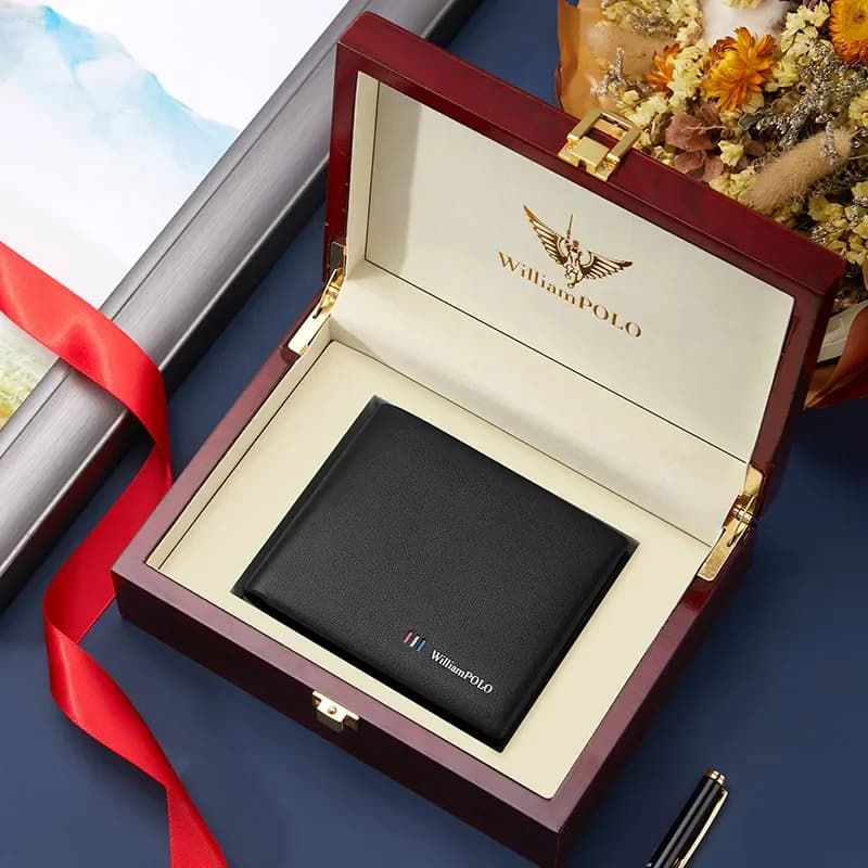 Genuine leather men short Wallet Large-capacity card holder men leather anti-degaussing multi-card wallet long multi-function