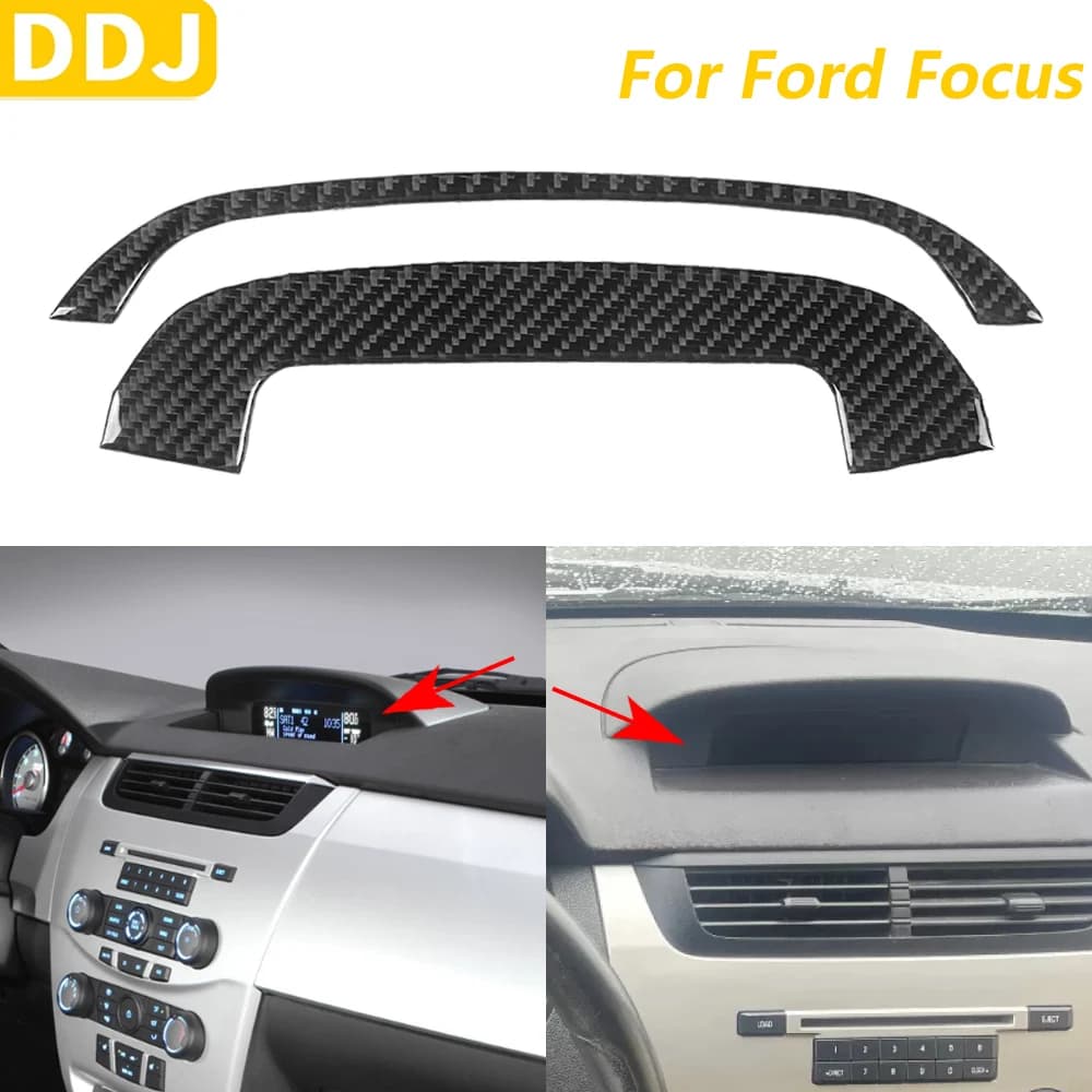 For Ford Focus 2008-2011 Carbon Fiber Display Panel Central Control Time Trim Covering Accessories Auto Interior Decoration Wall decal